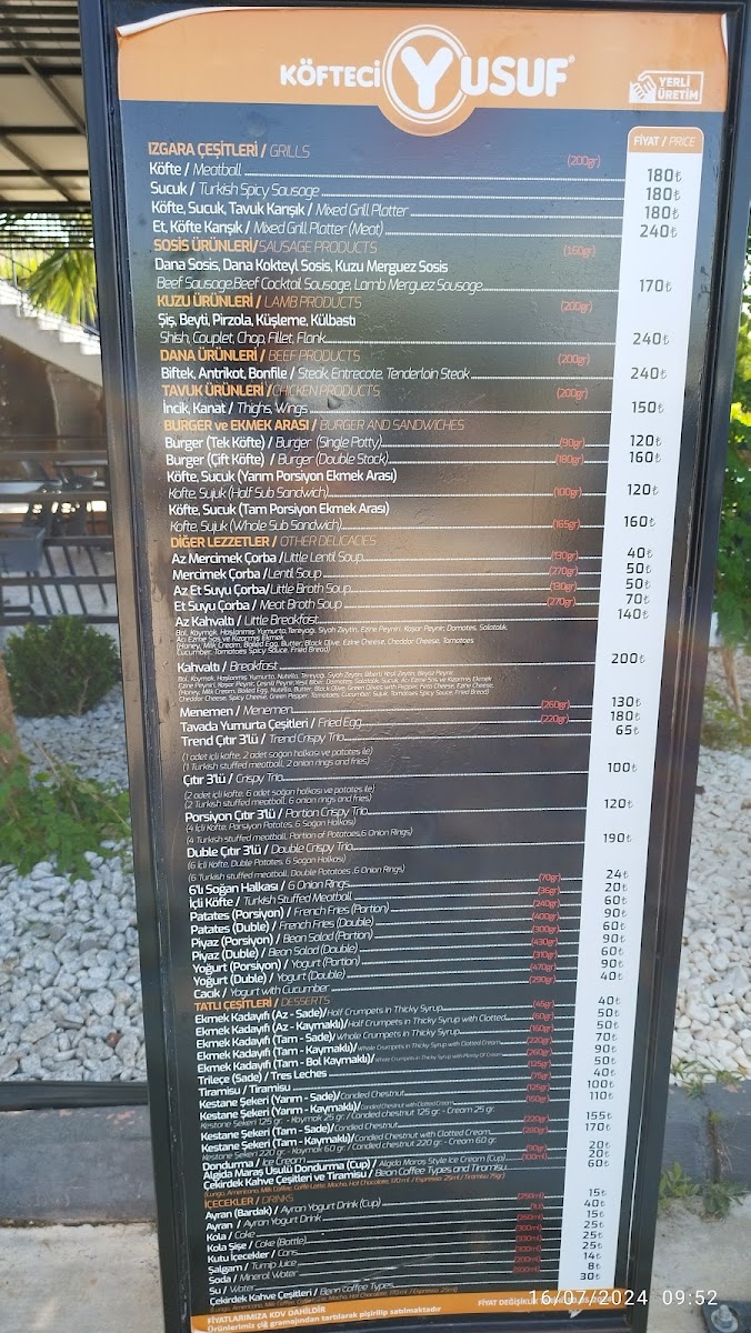 Menu Köfteci Yusuf-9